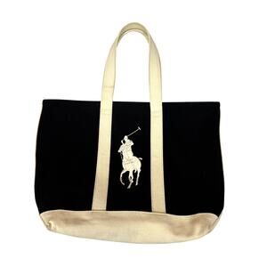 Ralph Lauren Canvas Big Pony Boat Tote Bag 16x12